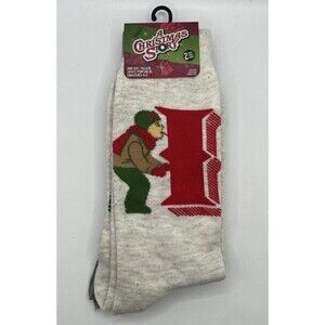 NEW- A Christmas Story 2 Pairs Crew Socks Adult Shoe Size 6-12 Holiday Gift